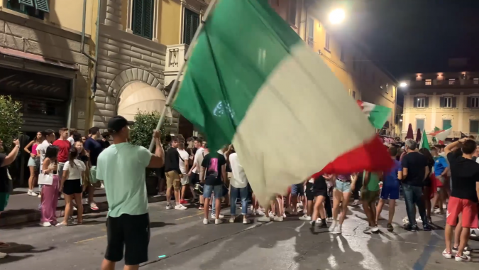 Festa sul Piazzone a Pontedera dopo Italia-Spagna 3