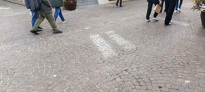 I sampietrini in corso Matteotti